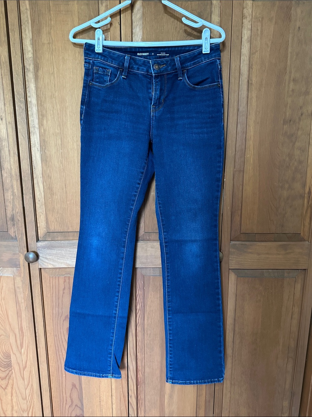 Old Navy Women's Deep Blue Kicker Boot Cut Leg Mid Rise Jeans